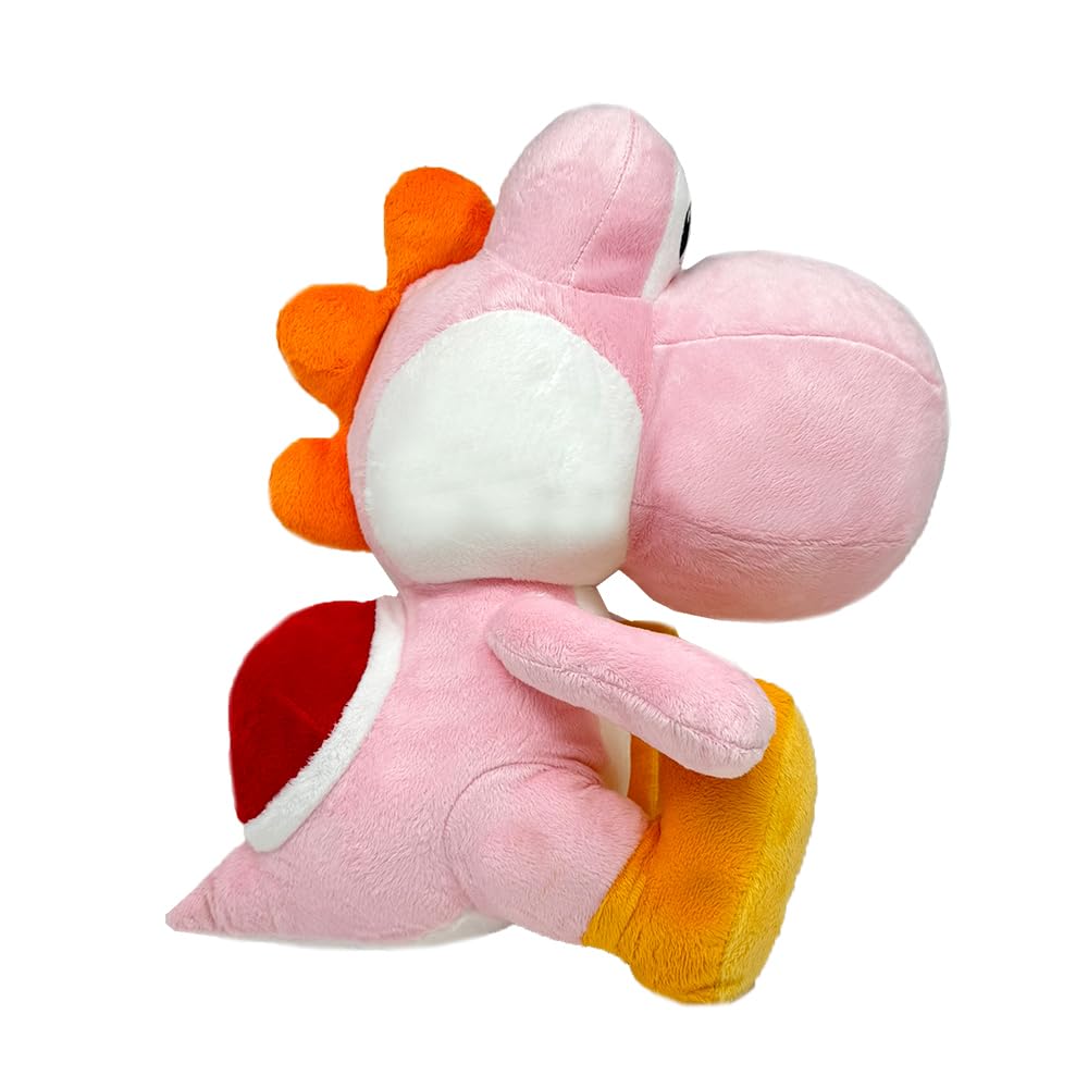 Super Mario Official Plush Toy, Sitting Yoshi, Approximately 42cm (Pink Yoshi)