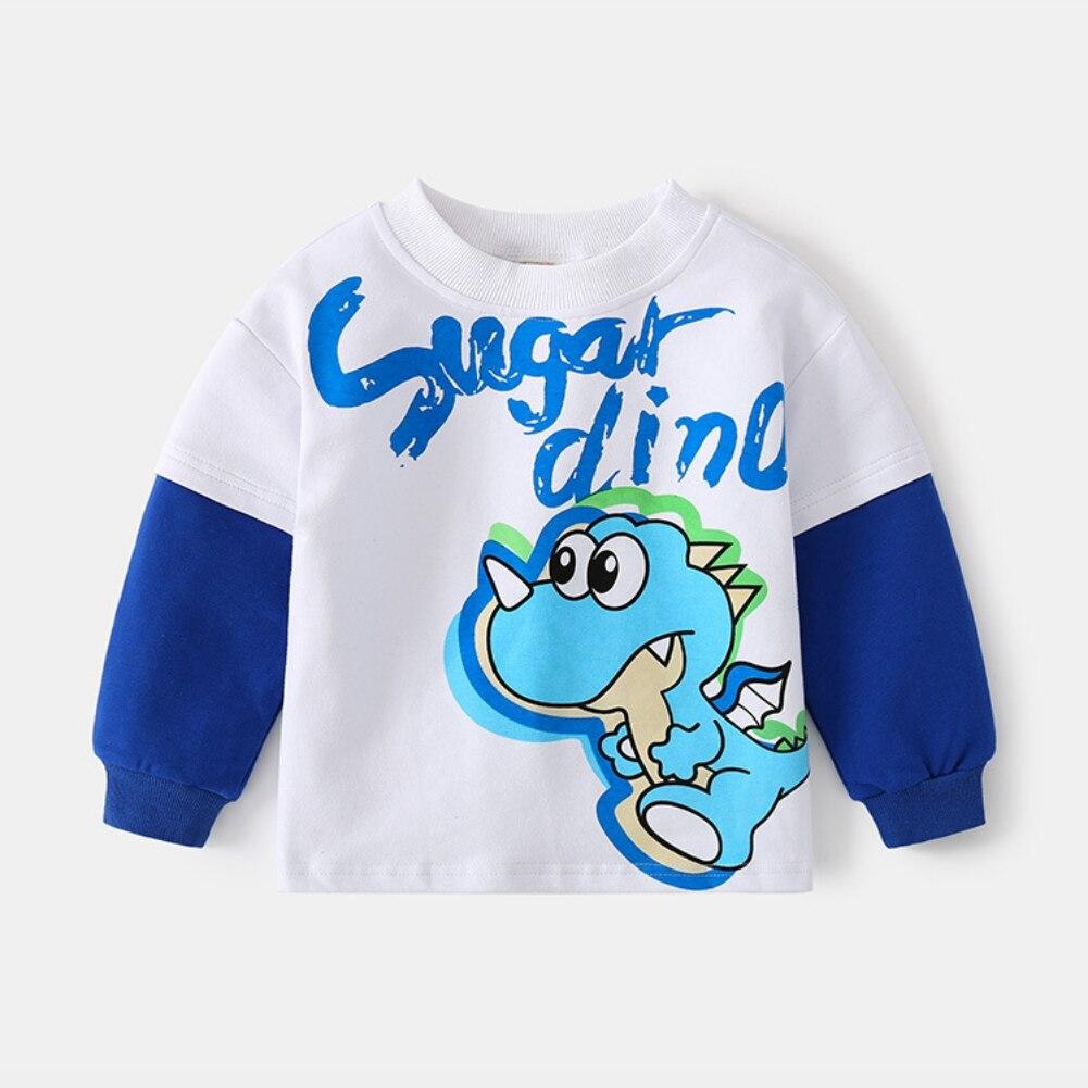 Детская толстовка из двух частей с принтом динозавра, верхняя нижняя рубашка