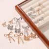 Accessories Niche Design Bow Metal Stud Earrings Ins Elegant Fashion Versatile Earrings Women
