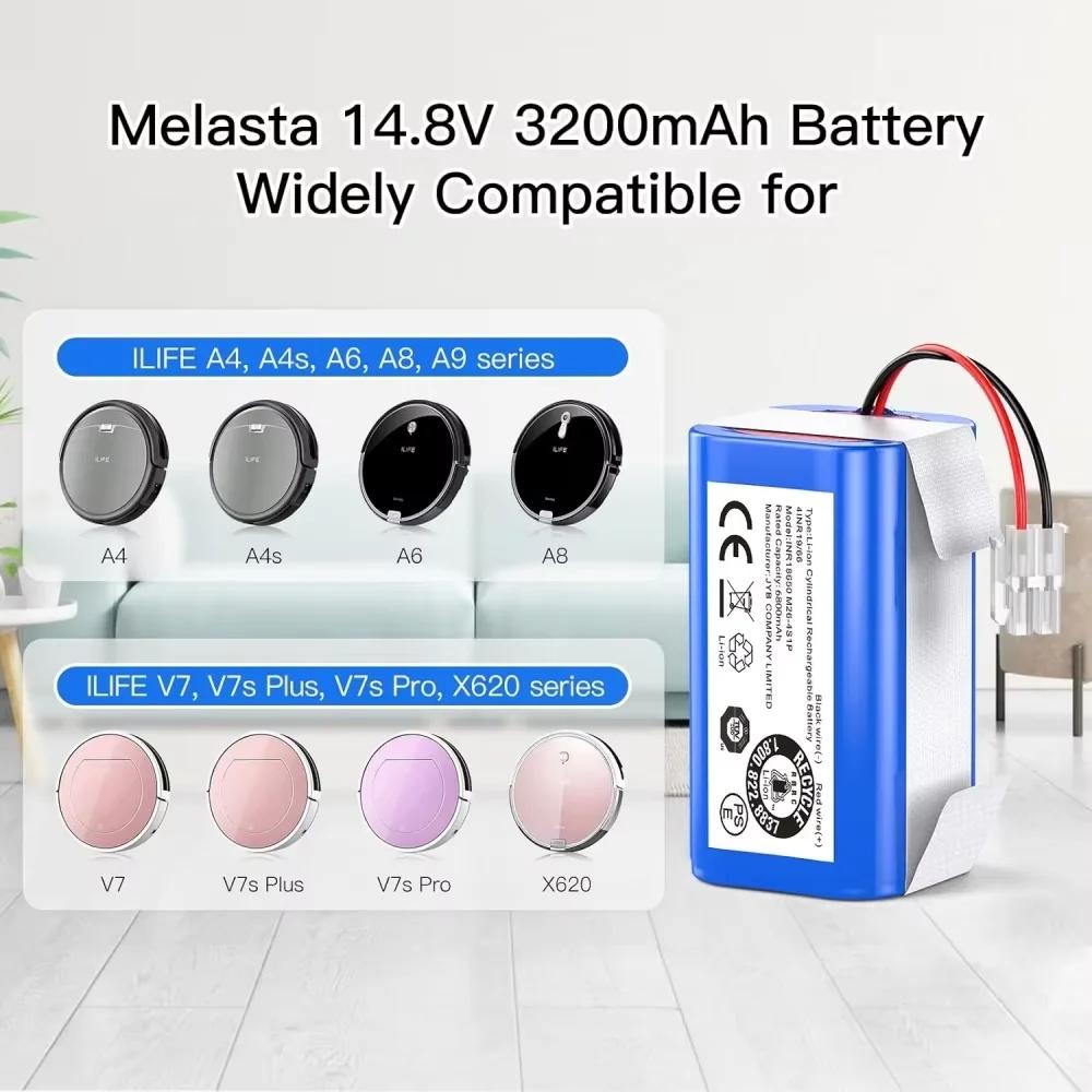 Original 14.8V 2600mah 3500mah Lithium Battery For ILIFE A4 A4s V7 A6 V7s Plus Robot Vacuum Cleaner INR18650 M26-4S1P Battery