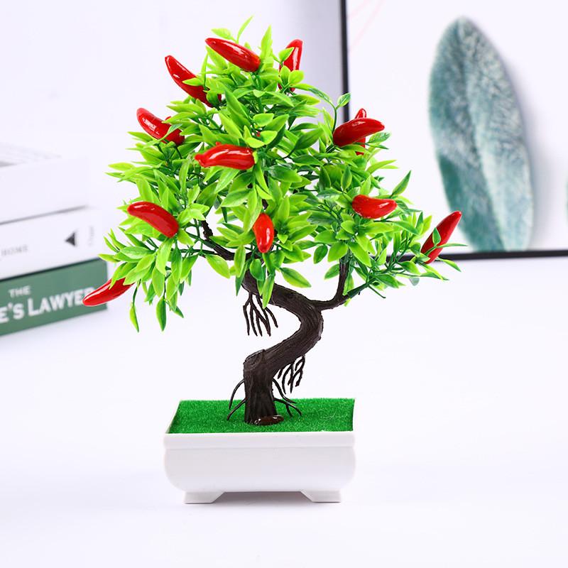 Red Chili Orange Fruit Artificial Plant Bonsai For Home Decor And Gift Ideas