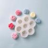 7 Cavity Chocolate Cake Baking Mold 3D Rose Peony Candle Soap Mold New Flower Silicone Molds
