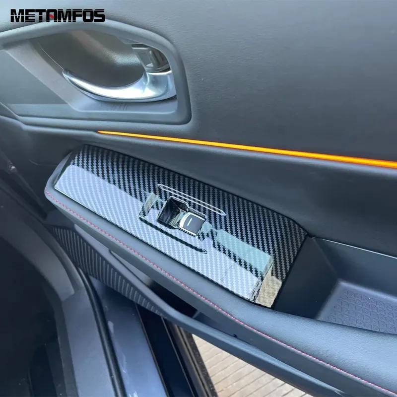 For Honda Accord Sedan 2024 2025 Carbon Fiber Interior Armrest Window Lift Switch Panel Cover Trim Accessories Car Styling