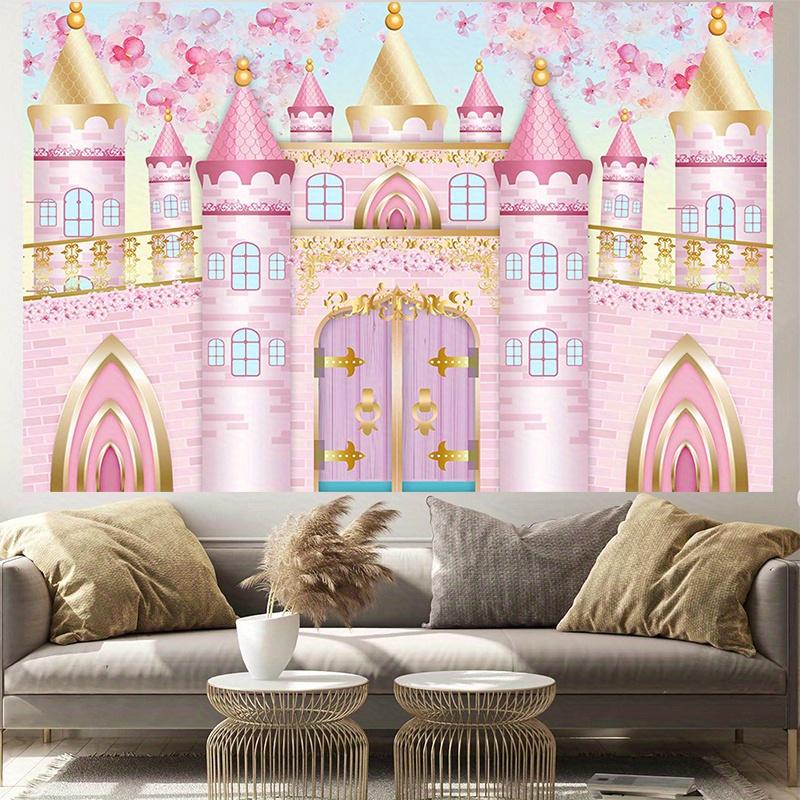[Party Banner] 1 piece - Princess Castle Background Cloth - Background of Royal Castle Architecture