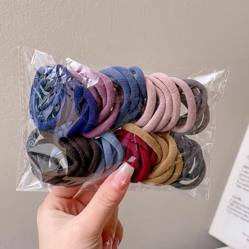 50Pcs Colorful Elastic Hair Ties for Women Ponytail Hold Scrunchie Rubber Band Basic Nylon Hair Bands Girls Hair Accessories