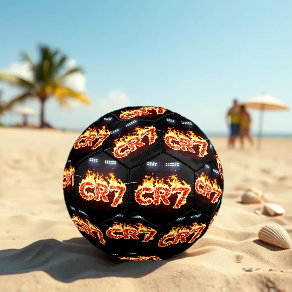 Ronaldo's Iconic Number 7 Soccer Ball Size 5 Football Machine Sewn Outdoor Training and Matches Ideal for Soccer Enthusiasts
