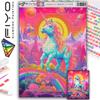 11.8x16.73 In Diamond Painting Full Round Drill Colorful Unicorn Round Diamond Painting Handmade Diy Diamond Mosaic Painting Home Decoration