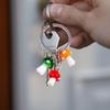 Брелок-подвеска из сплава в виде гриба с деталью из ручного стекла, подходит для любого случая