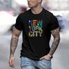 Summer Graffiti New York Letter 3D Print Mens T-shirt Oversized Street Casual T Shirts Clothing Comfortable Soft Men's Short Sleeve Top