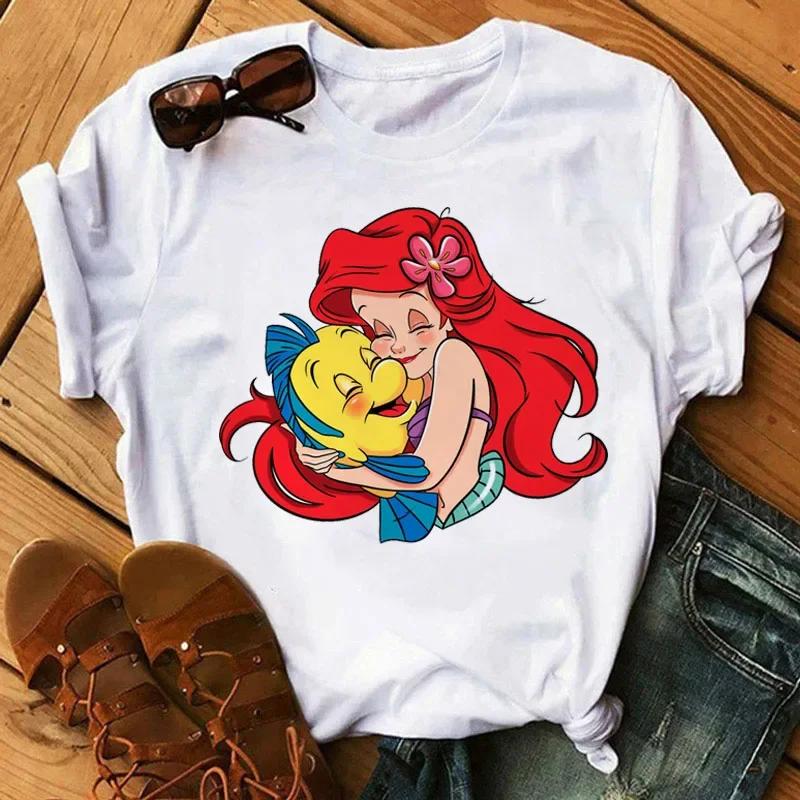 Женские футболки с графическим принтом Harajuku Streetwear Hip Hop Повседневные Свободные С круглым вырезом С коротким рукавом Y2k Топы