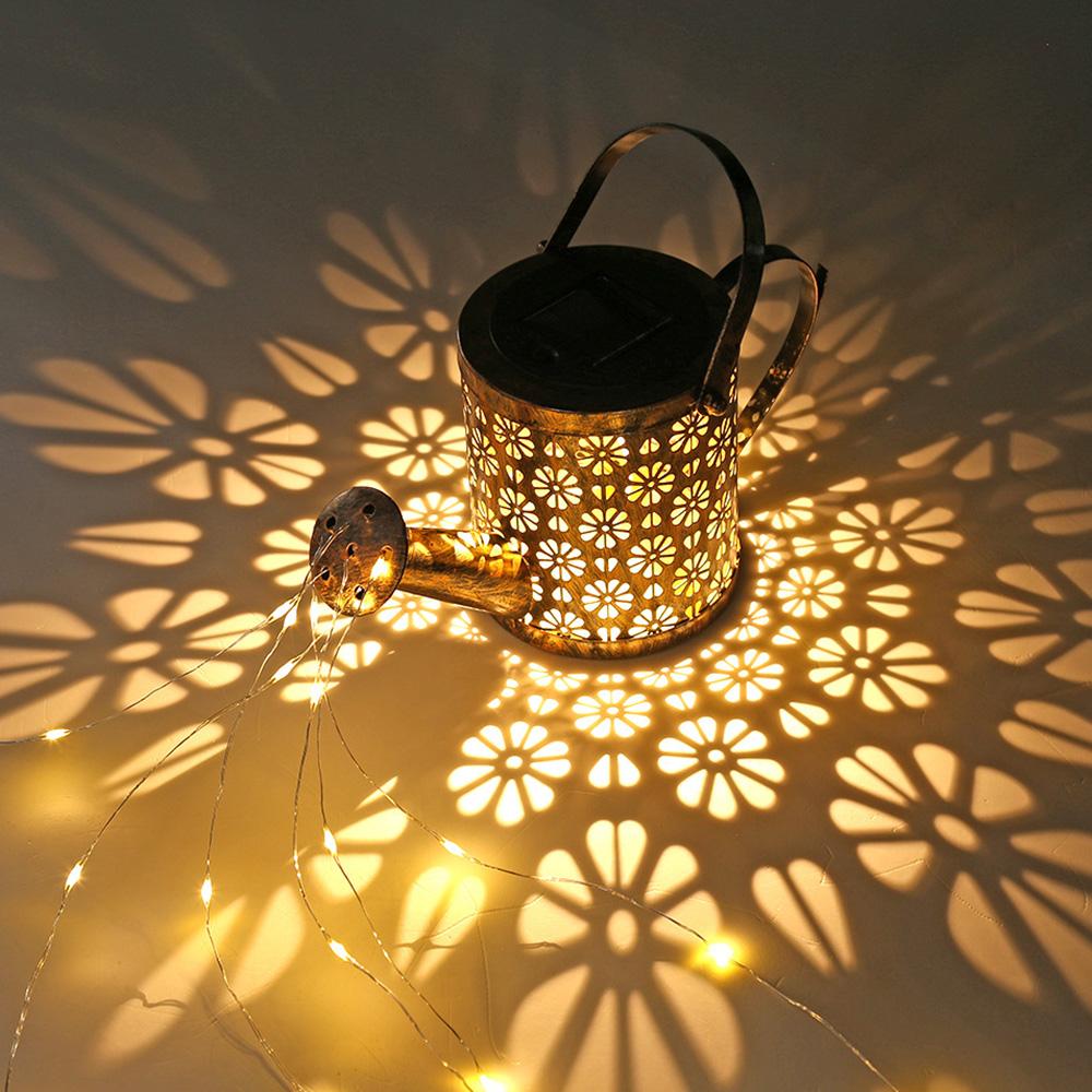 Солнечная лейка с каскадным освещением. Канистра для воды. Солнечные фонари. Садовые декоративные солнечные фонари для водопада. Водонепроницаемый подвесной светильник.