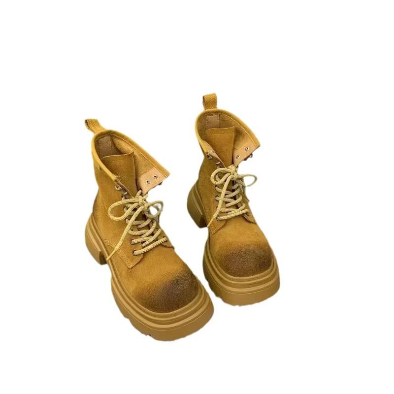 Модные ботинки из матовой лакированной кожи на шнуровке, женская обувь, новые короткие ботинки в стиле ретро для мотоциклистов, рабочие ботинки с толстой подошвой, Zapatos De Mujer