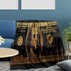 Dollar Bill Pattern Print Million Dollar Blanket Gift Suitable For Giving Gifts Flannel Blanket