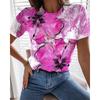 Summer Women 3D Printed Flowers T-Shirt Fashion Trend Tops Ladies Casual Short Sleeve Clothing Girls O-Neck Elegant Tees