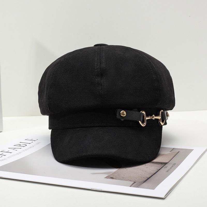 Осенне-зимняя шляпа художника, женская восьмиугольная шляпа, кепка газетчика