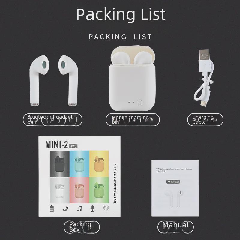 Bluetooth-гарнитура Mini2 i7mini TWS: Бинауральные стереонаушники Sports 5.0 Wireless