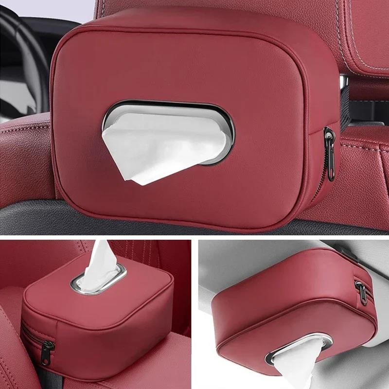 Leather Car Tissue Box Center Console Armrest Storage Box for Kia Soul Sportage Ceed Gt Picanto Cerato Rio Car Ornaments lqrd40