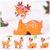 Plastic Mini Cartoon Sika Deer Ornament Delicate Animal Statue Cartoon Sika Deer Figurine  Outdoor
