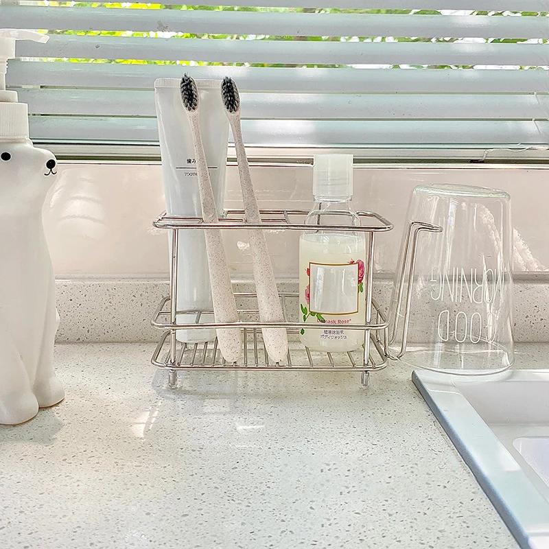 Держатель для зубных щеток для ванной комнаты - Подставка-органайзер для зубной пасты из нержавеющей стали, Для подставки-органайзера для электрических зубных щеток