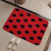 Red and Black Polka Dot Bathroom Area Rug, Non-Slip Quick Dry Floor Mat, Decorative Carpet for Entrance Bedroom Living Room