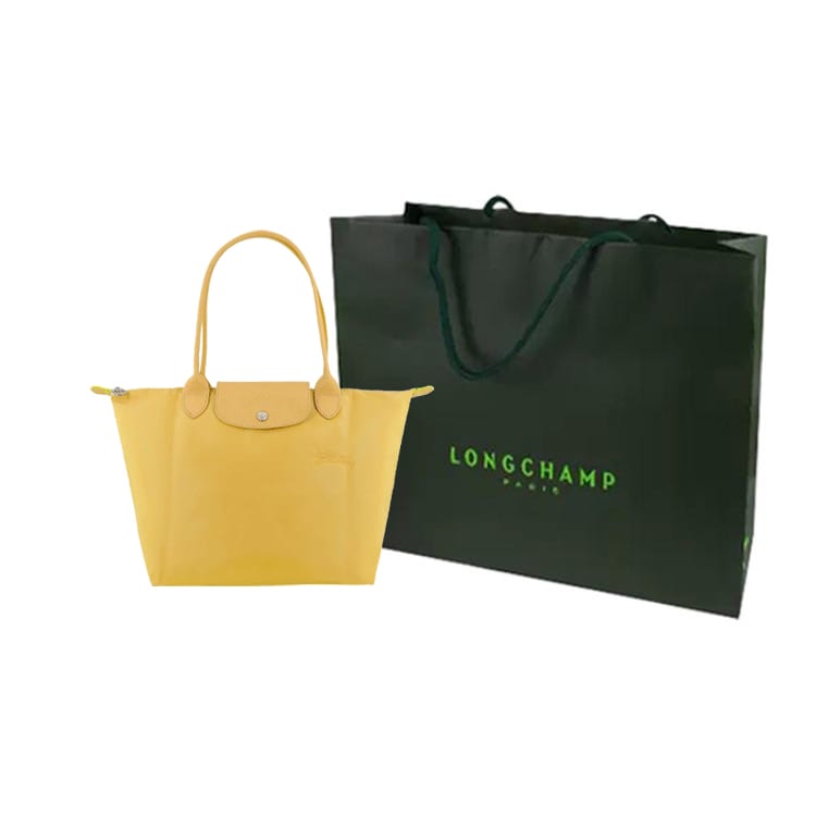Longchamp Сумка-пельмень Le Pliage Green из полиамида, Сумка-тоут, Сумка через плечо, Средняя, Женская, Пшенично-желтая L2605919A81