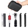Bike Tire Repair Kit Set 72 Tooth Ratchet Wrench Portable Multifunctional Bike Tools Kit with Storage Bag for Road