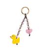 Bag Charm For Women Big Red Love Heart Colored Beads Keychain Chain For Key & Bags Y2K Accesories