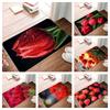 Beautiful Red Tulip Printing Non-Slip Small Rug Waterproof Easy To Clean Floor Mat for Indoor Outdoor Use Durable Home Decor