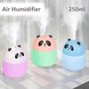 250ml Cute Panda Mini Air Humidifier with Night Light Essential Oil Diffuser USB Mist Maker Car Air Freshener for Bedroom Office