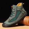 Hand-Stitching Breathable Leather Shoes Men Casual Ankle Boots Shoe Retro Soft Leather Casual Men Shoes Hotest Footwear 2024
