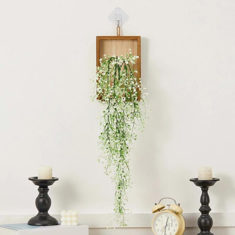Подвесные цветочные украшения для гостиной Пластиковые настенные дверные поделки Искусственные растения Искусственные цветы Садовые украшения из дерева Украшения для дома