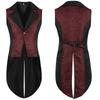 Men Retro Casual Vest Halloween Tuxedo Jacket Medieval Costume Sleeveless Lapel Gentleman Party Renaissance Tailcoat