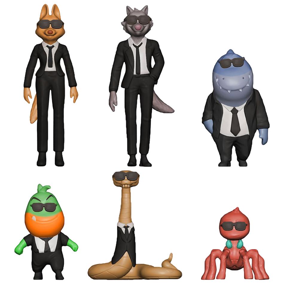 24Pcs Bag The Bad Guys Alliance Handmade Big Bad Wolf Greedy Snake  Cartoon Anime Peripheral Doll Gift