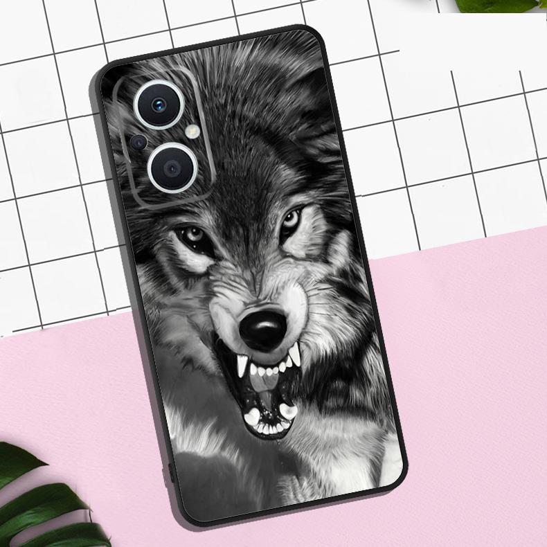 Angry Wolf Case For OPPO Reno 13F 13 12 12F 11 11F 8T 7 8 10 Pro OPPO Find X8 Pro X6 X3 X5 Lite Cover
