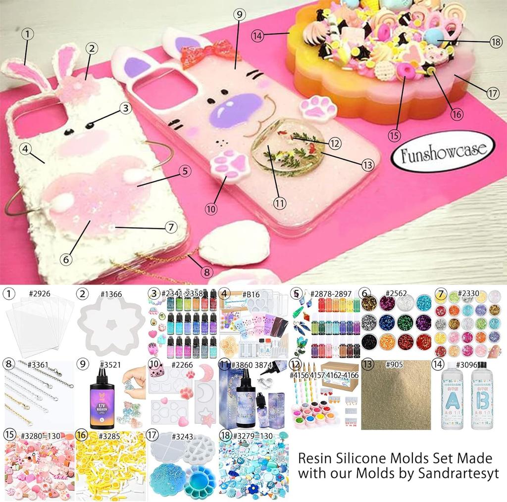 FUNSHOWCASE Deco Whip Set, DIY Parts, Deco Cream, Oshikatsu, Handmade Materials, 36-Piece Kit, Creamy Whip