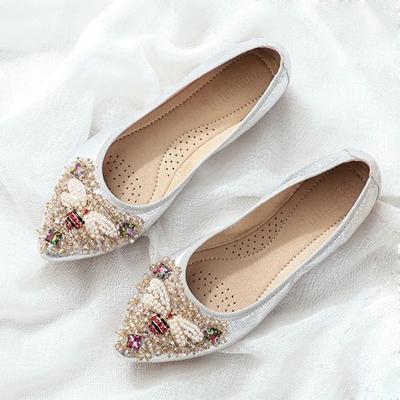 Модная Элегантная Женская Обувь 2025 Весна Балетки Женская Мягкая Удобная Шелковая Стразы Летняя Женская Обувь Лодочки Zapatos De Mujer