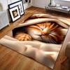 Funny Cat Sleeping Soundly In Blanket Pattern Carpet Modern Home Decor Area Rug Bedroom Living Room Bedside Sofa Floor Mat Gift