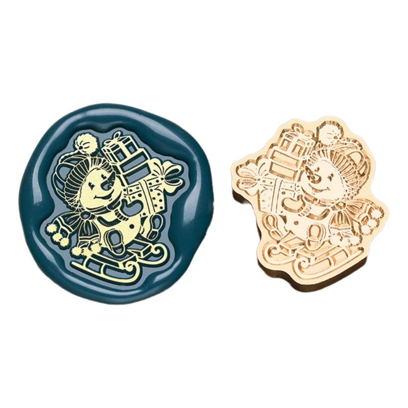 Vintage Stamp Head for Seal Letter Envelope Wedding Invitations Christmas Card Decoration, Christmas Embossed Seal Stamp