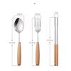 with Box Tableware Set Wooden Handle dinner dessert fork  for Student Home Kitchen Office