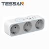 Tessan Mini EU Plug Extension Socket Power Strip with 1/2/3 Outlets 2 USB Ports Wall Charger Adapter Plug with Overload Protection