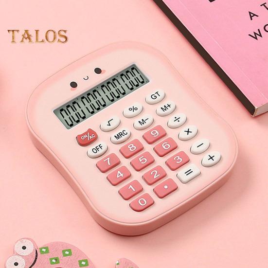 Портативный калькулятор 12-значный большой ЖК-дисплей Большие кнопки, легко нажимаемые, питание от батареи, цветной