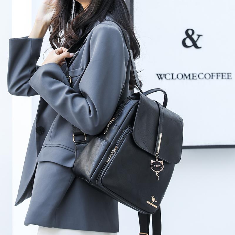 Рюкзак из мягкой кожи, женский рюкзак большой вместимости, студенческий школьный рюкзак