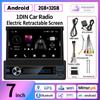 2+32GB Universal 1Din Android Car Radio 7 Inch Electric Retractable Screen Wireless Carplay Multimedia Player Autoradio Navigation GPS