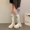 Shoes for Women Thick Sole Knee-High Elastic Long Boots Women Autumn Winter New Letter Height Increasing Motorcycle Women Boots