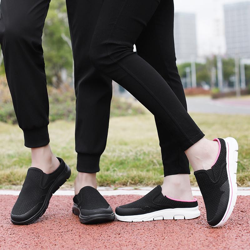 35-48 Мужские/Женские тапочки Мужские полутапочки Летние сетчатые Meter-дышащие мужские черные туфли Mueller