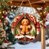 Прочные акриловые бирки для рождественской елки, двусторонние подвесные украшения, рождественские мультяшные снеговик/пингвин/пряничный человечек/Дед Мороз, для дома, праздничные