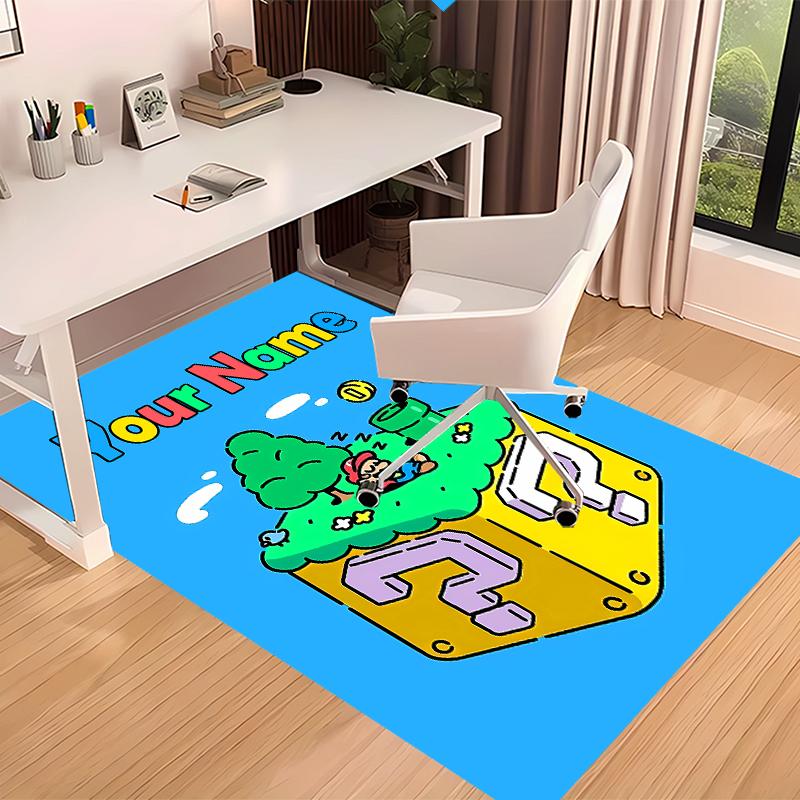 Custom personalization Super Mario Print Area Rug - Soft, Washable Non-Slip Indoor Mat,Living Room,Home&Office Decorative Rug
