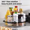 Органайзер Lazy Susan для хранения специй, вращающийся на 360 градусов, большая емкость, прозрачный поворотный столик для специй