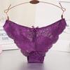 3pcs/lot Women's Sexy Hollow Lace Low Waist Triangle Panties Ruffle Edge Bow Underpants