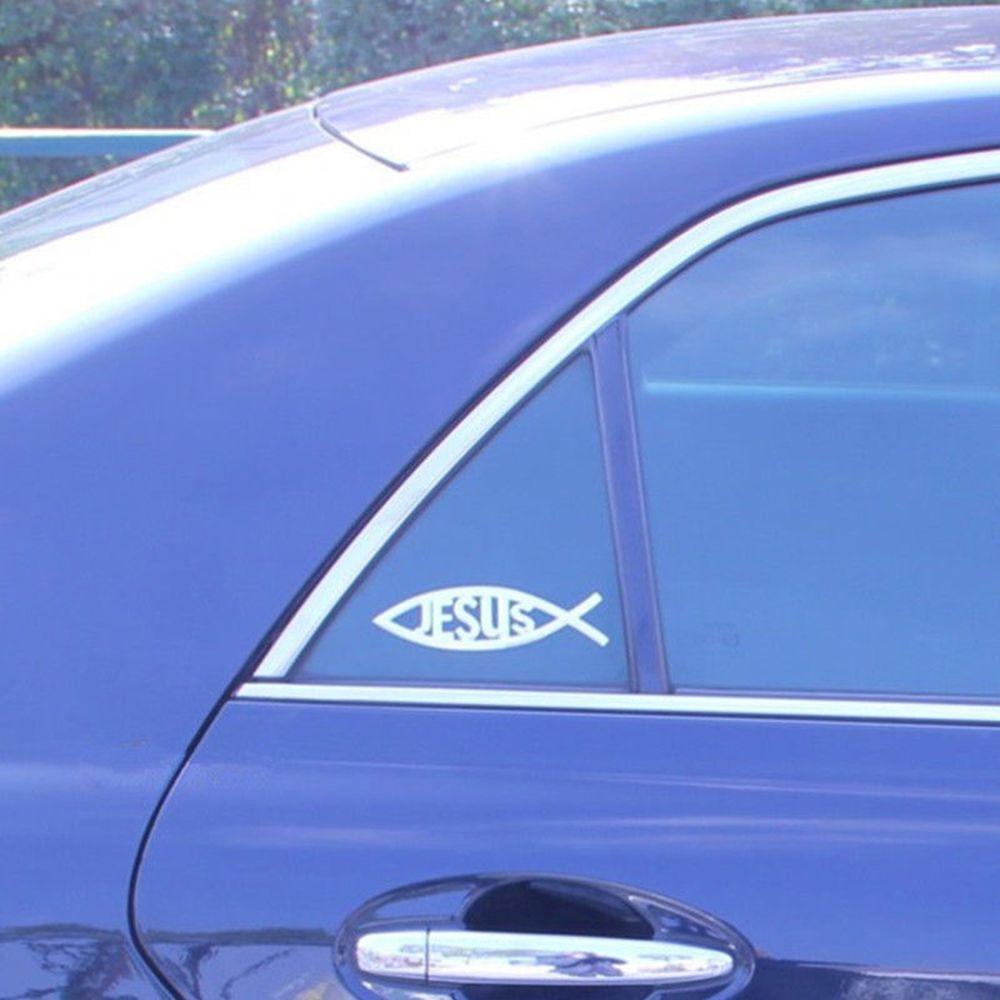 Popular Decoration Funny Jesus Fish Symbol Logo Vinyl Car Sticker Window Decal